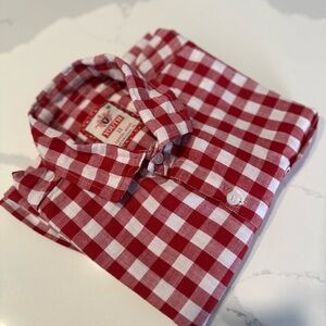 Red and White Checkered Men's Casual Shirt